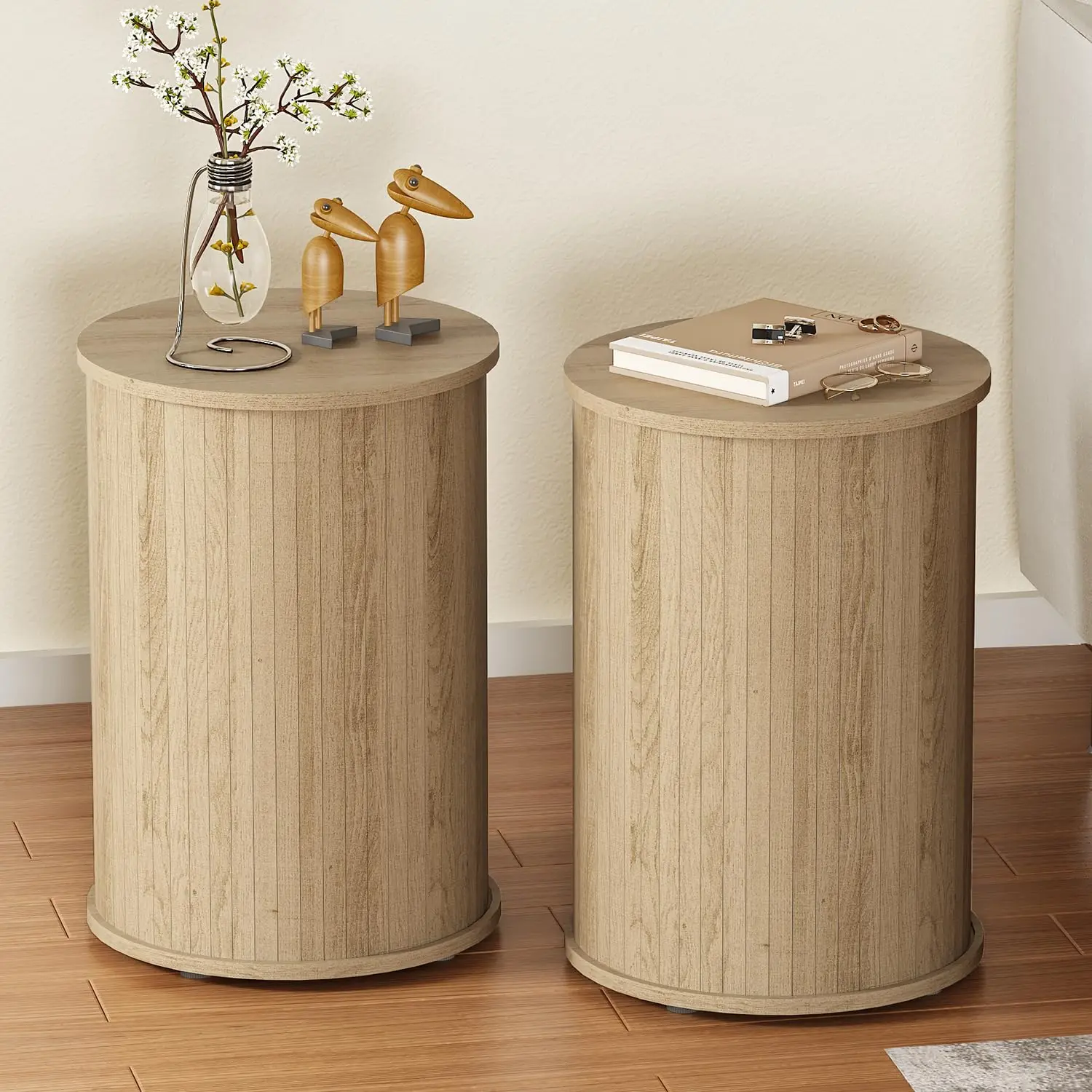 Round Fluted End Table Wooden Modern Side Table for Living Room Bedroom Small Spaces 21.9" H Set of 2, Customized
Round Fluted End Table Wooden Modern Side Table for Living Room Bedroom Small Spaces 21.9" H Set of 2, Customized