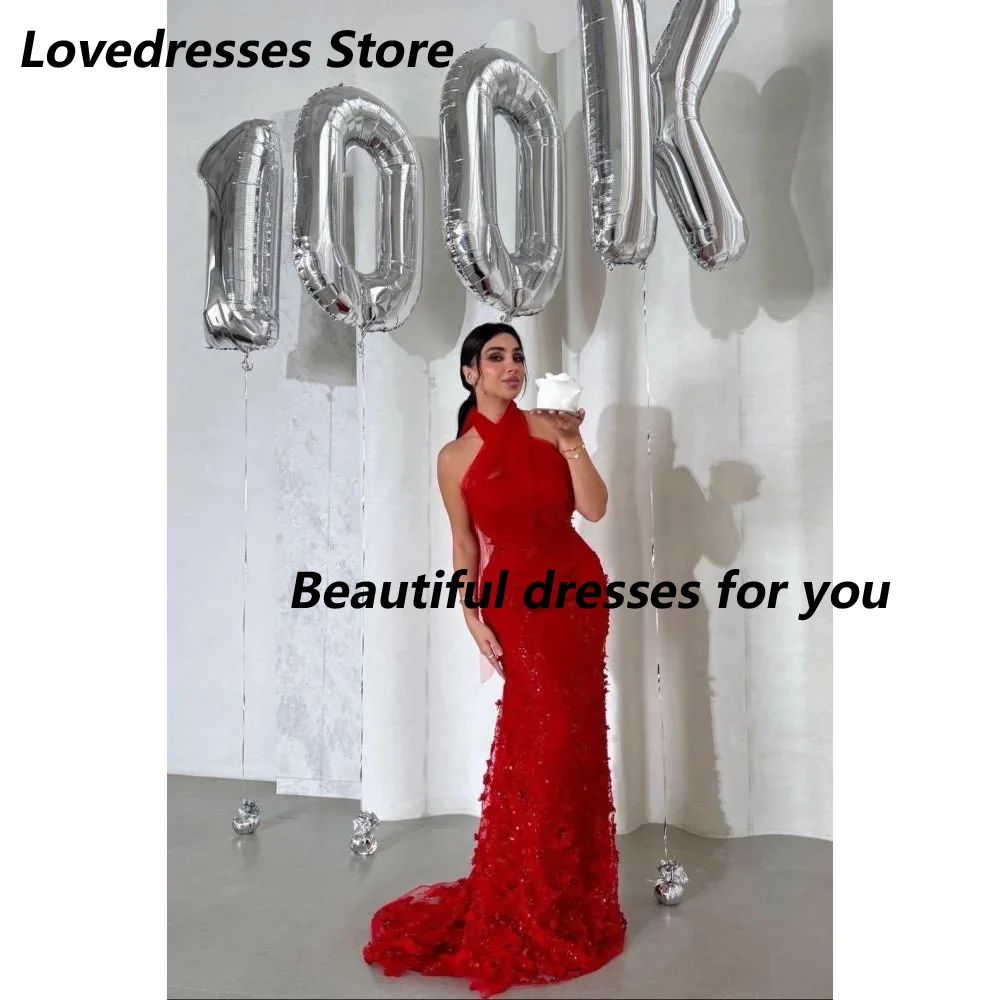 Red Evening Dress Customized Halter Neck Appliqued Mermaid Jersey Saudi Arab Prom Gown Birthday Party Dress 2025
Red Evening Dress Customized Halter Neck Appliqued Mermaid Jersey Saudi Arab Prom Gown Birthday Party Dress 2025