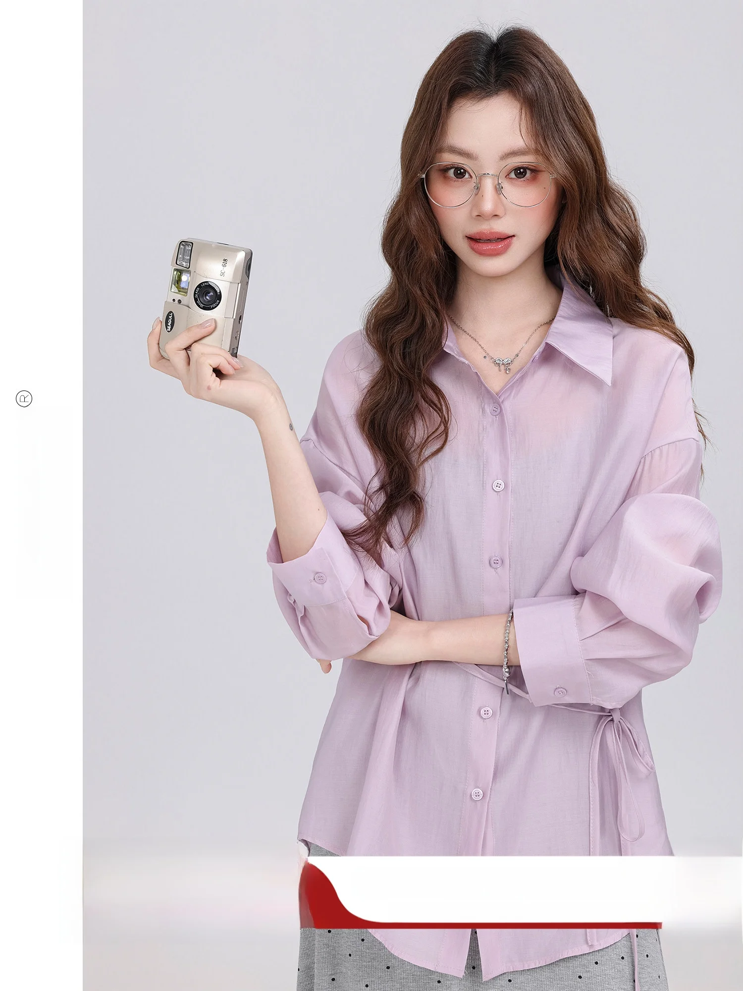Simple Lightweight Purple Shirt Collar Summer New Arrival Sun Protection Women's Fashion Commute Style Loose Fit Long Sleeve
Simple Lightweight Purple Shirt Collar Summer New Arrival Sun Protection Women's Fashion Commute Style Loose Fit Long Sleeve