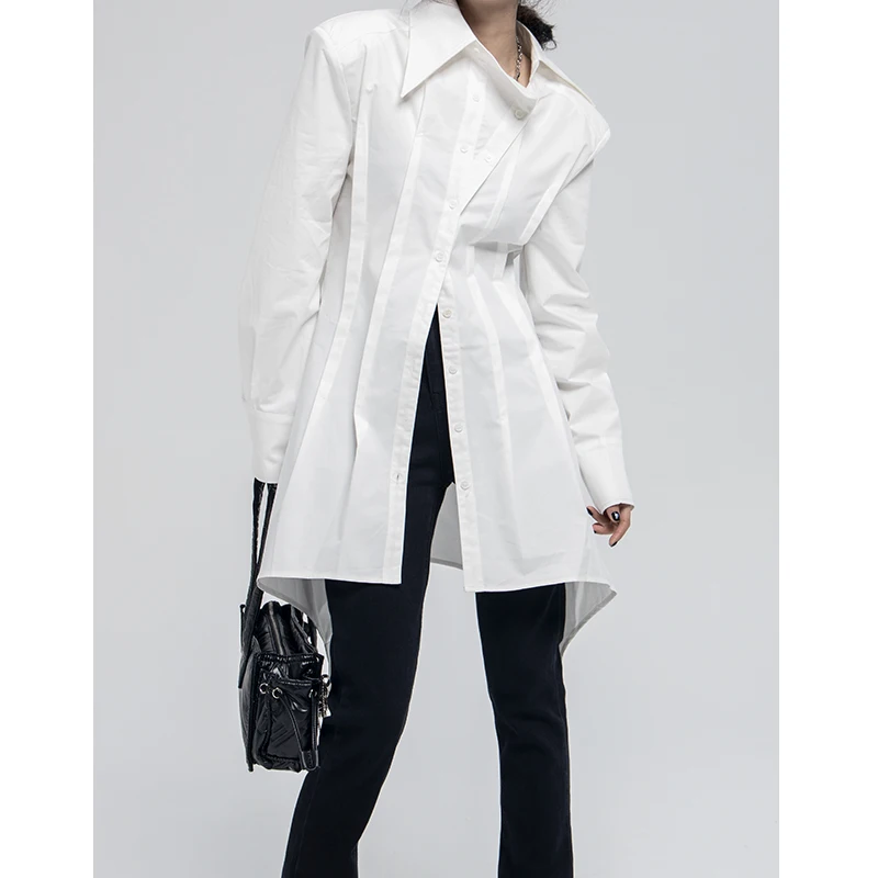 Весна 2025: Женская блузка с длинным рукавом, асимметричный дизайн, 100% хлопок, маленький размер, таинственная атмосфера
Весна 2025: Женская блузка с длинным рукавом, асимметричный дизайн, 100% хлопок, маленький размер, таинственная атмосфера