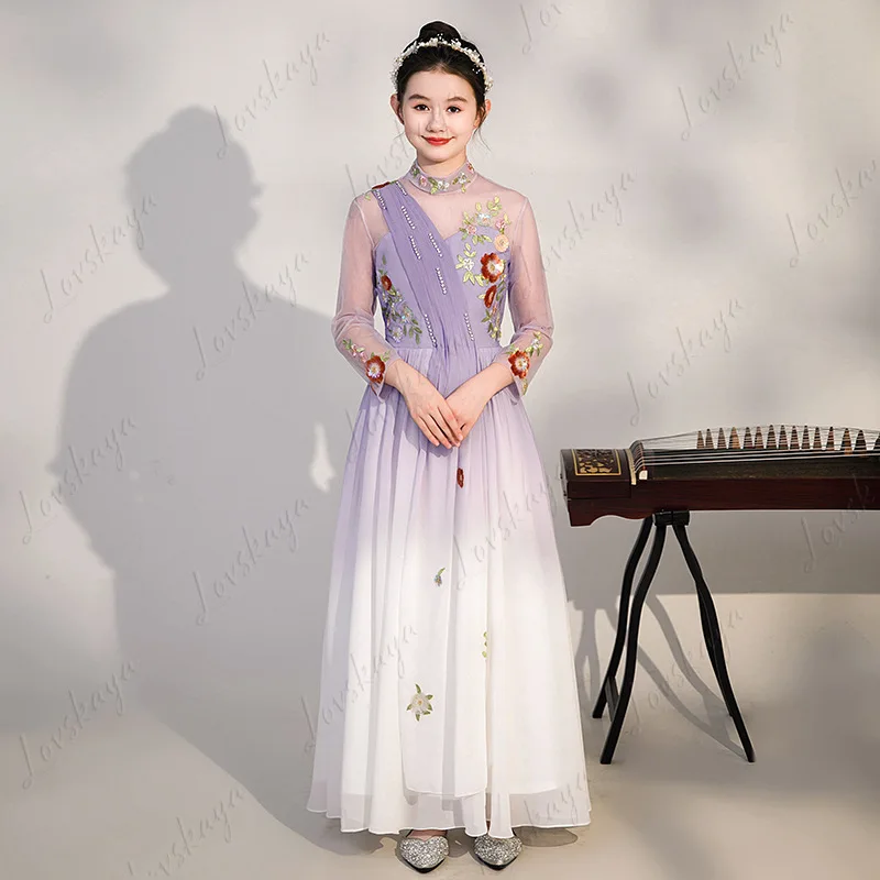 Children's Purple Guzheng Performance Dress Folk Music Girls' Older Children's Evening Dress Banquet Piano Performance Dress
Children's Purple Guzheng Performance Dress Folk Music Girls' Older Children's Evening Dress Banquet Piano Performance Dress