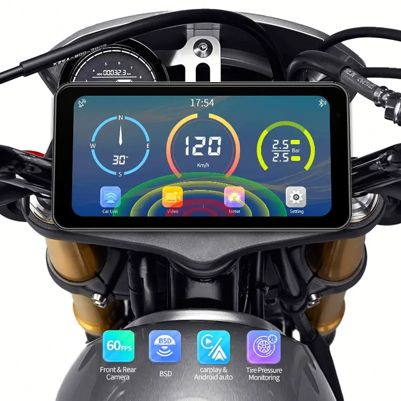 6.25 Inch Waterproof Motorcycle DVR Dash Cam Wireless CarPlay Android Auto BT Music Touch Navigation Display 60FPS Video Capture
6.25 Inch Waterproof Motorcycle DVR Dash Cam Wireless CarPlay Android Auto BT Music Touch Navigation Display 60FPS Video Capture