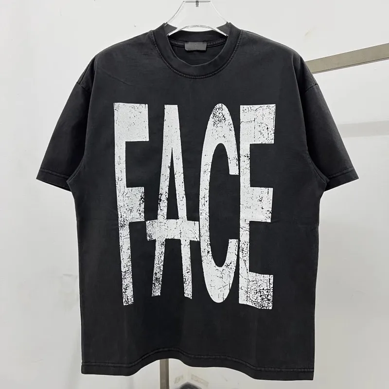 Сверхмощная винтажная футболка с нечетким буквенным принтом для мужчин и женщин, футболка большого размера, футболки 
Сверхмощная винтажная футболка с нечетким буквенным принтом для мужчин и женщин, футболка большого размера, футболки