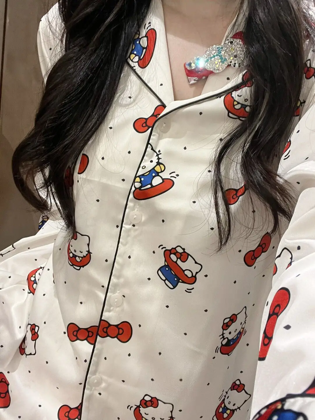 Hello Kitty Women's Polka Dot Pajama Set - Long Sleeve Loungewear for Spring/Fall, Indoor & Outdoor Wear
Hello Kitty Women's Polka Dot Pajama Set - Long Sleeve Loungewear for Spring/Fall, Indoor & Outdoor Wear