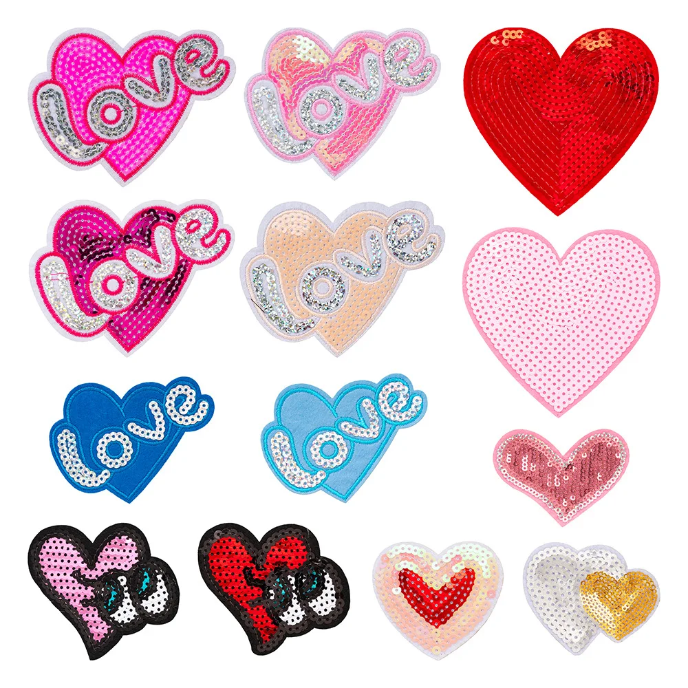 New Love Letter Embroidery Patch Sequin Heart Heart Cloth Adhesive Back Iron on Transfers for Clothing Appliques Stickers Scp
New Love Letter Embroidery Patch Sequin Heart Heart Cloth Adhesive Back Iron on Transfers for Clothing Appliques Stickers Scp