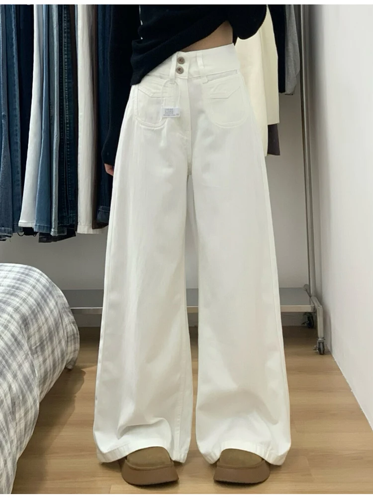 Белые джинсы с высокой талией и широкими штанинами, женские свободные удобные джинсовые брюки с высокой талией, брюки прямого кроя на осень-зиму
Белые джинсы с высокой талией и широкими штанинами, женские свободные удобные джинсовые брюки с высокой талией, брюки прямого кроя на осень-зиму