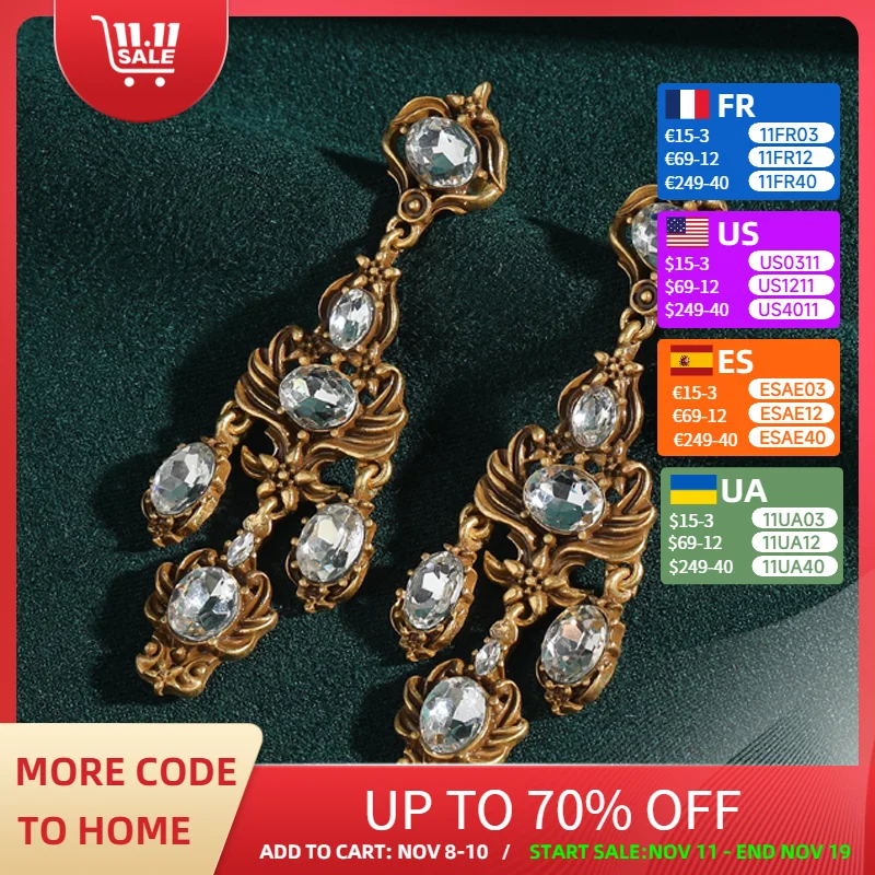 Vintage Drop Dangle Earring Gold Color Woman White Crystal Antique Leaf Designer Luxury Quality Jewelry Wedding Gift 2025 Trend
Vintage Drop Dangle Earring Gold Color Woman White Crystal Antique Leaf Designer Luxury Quality Jewelry Wedding Gift 2025 Trend