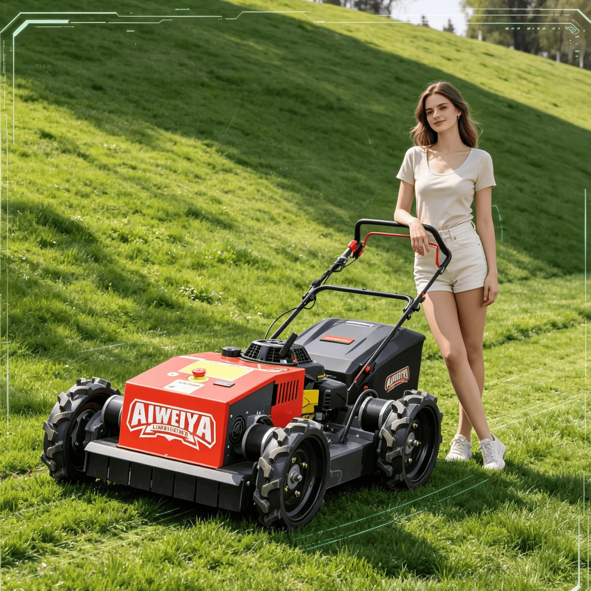 Customized CE Euro V approved petrol lawn mower robot high torque engine stable operation for rugged hillside greenbelt bush cut
Customized CE Euro V approved petrol lawn mower robot high torque engine stable operation for rugged hillside greenbelt bush cut