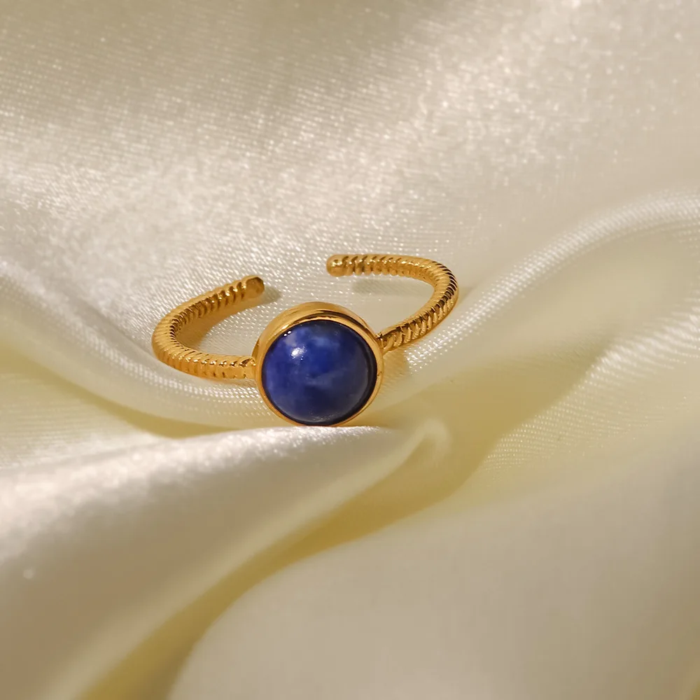 1pc Free Shipping 18K Gold Plated Stainless Steel Lapis Blue Stones Unisex Open Lazuli Ring For Women Men Blue Gems Band Jewelry
1pc Free Shipping 18K Gold Plated Stainless Steel Lapis Blue Stones Unisex Open Lazuli Ring For Women Men Blue Gems Band Jewelry