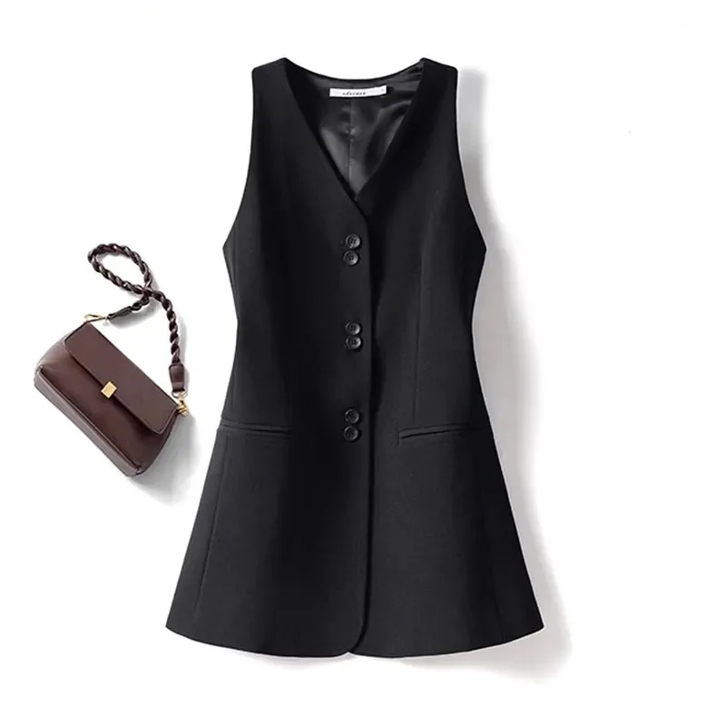 Fashion Long Vest Women's Women 2025 Autumn New Waist Slim Sleeveless Casual Black Blazer Vests Waistcoat Coats Ladies Tops
Fashion Long Vest Women's Women 2025 Autumn New Waist Slim Sleeveless Casual Black Blazer Vests Waistcoat Coats Ladies Tops