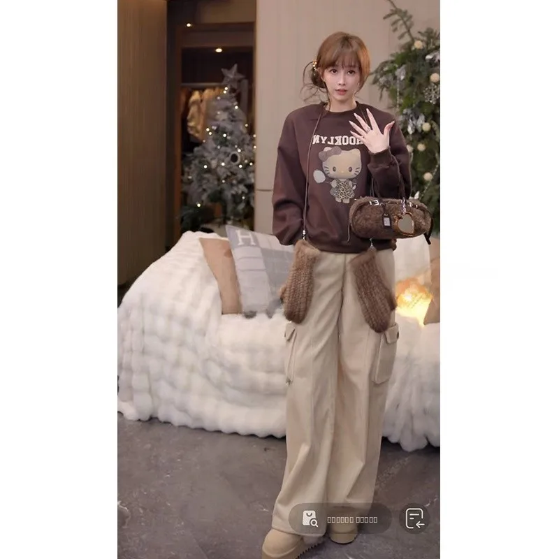 Утепленная флисовая толстовка с круглым вырезом и капюшоном для женщин, зимняя теплая толстовка с принтом, хлопковая толстовка свободного кроя с карманом-кенгуру
Утепленная флисовая толстовка с круглым вырезом и капюшоном для женщин, зимняя теплая толстовка с принтом, хлопковая толстовка свободного кроя с карманом-кенгуру