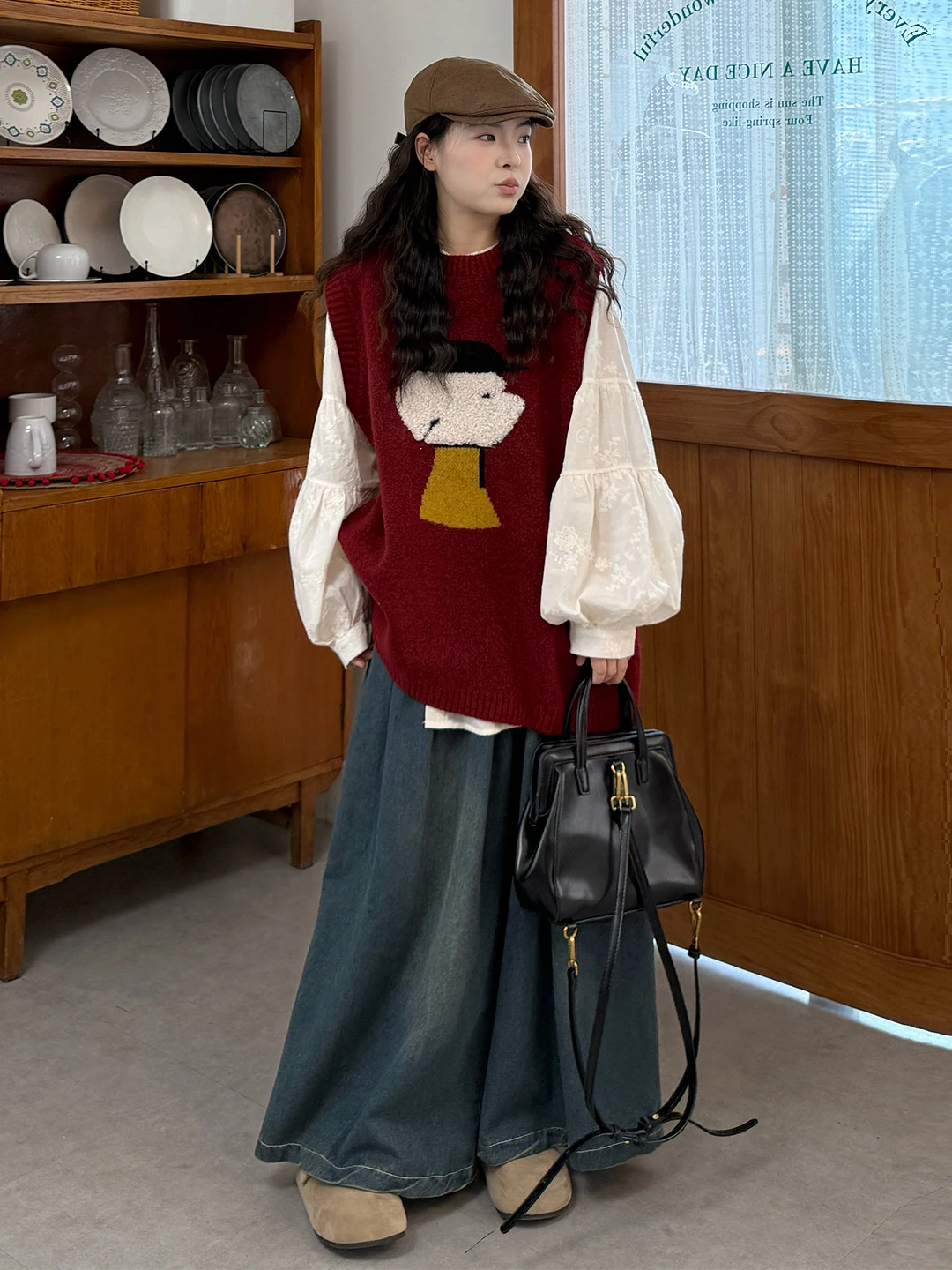 Loose Fit Knitted Dog Cartoon Long Sleeve Shirt And Jeans Three Piece Set for plus Size Women Korean Style Spring Fashion
Loose Fit Knitted Dog Cartoon Long Sleeve Shirt And Jeans Three Piece Set for plus Size Women Korean Style Spring Fashion