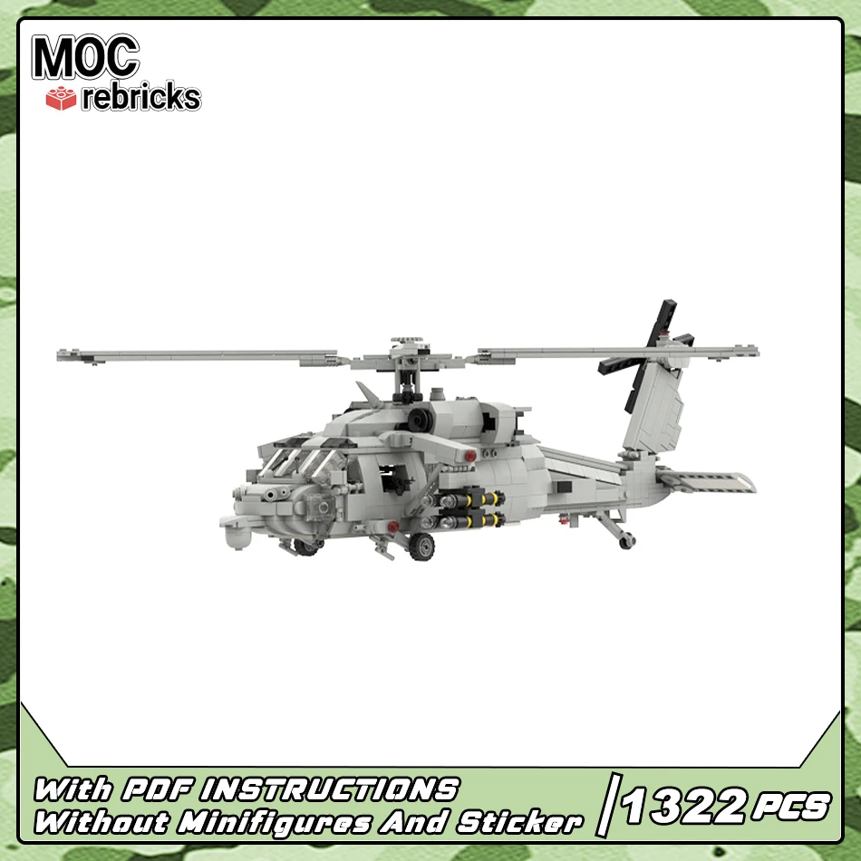 MOC военная серия, модель строительного блока MH-60S-Sea-Hawk, мини-полетное боевое оружие, сделай сам, кирпичи для пожилых людей, детские игрушки, праздничные подарки
MOC военная серия, модель строительного блока MH-60S-Sea-Hawk, мини-полетное боевое оружие, сделай сам, кирпичи для пожилых людей, детские игрушки, праздничные подарки
