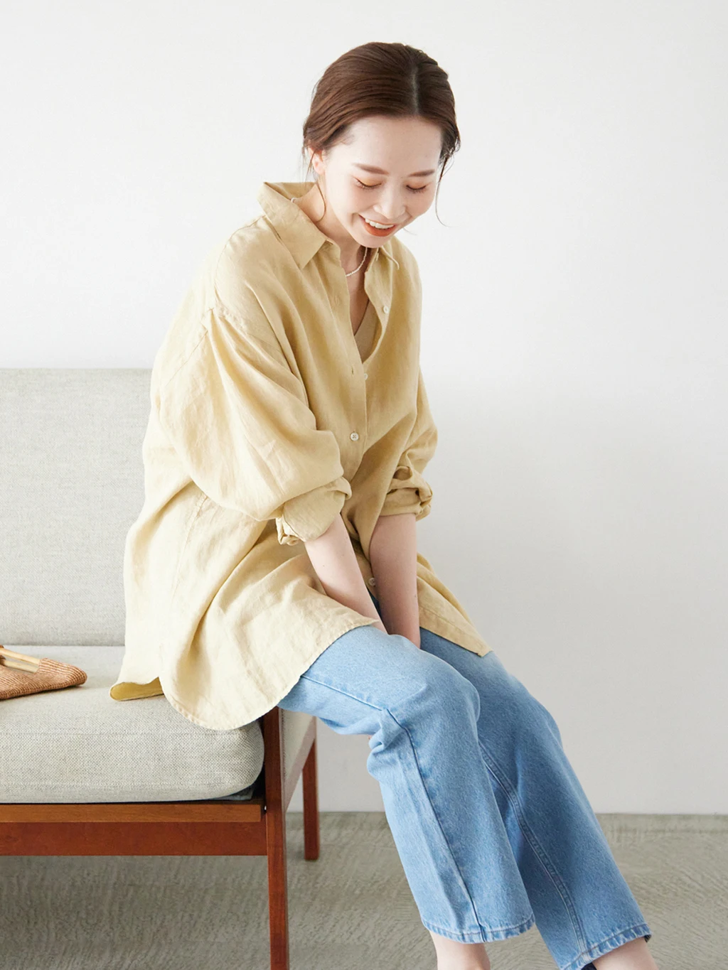 Women's Full Linen Loose Comfortable Casual irt Spring Summer New Sle IENA Straight Cut Long Sve Pure Color Button Detail
Women's Full Linen Loose Comfortable Casual irt Spring Summer New Sle IENA Straight Cut Long Sve Pure Color Button Detail