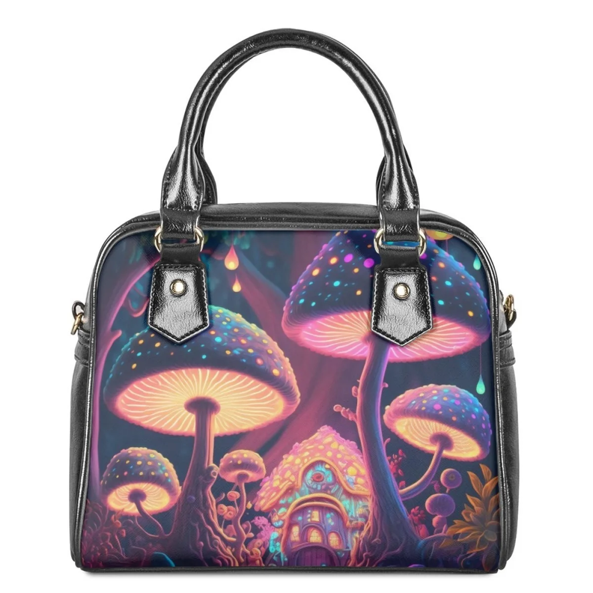 Fashion Elegant Forest Plant Mushroom Print Shoulder Bag for Women PU Leather Luxury Crossbody Bag Daily Casual Shopping Handbag
Fashion Elegant Forest Plant Mushroom Print Shoulder Bag for Women PU Leather Luxury Crossbody Bag Daily Casual Shopping Handbag