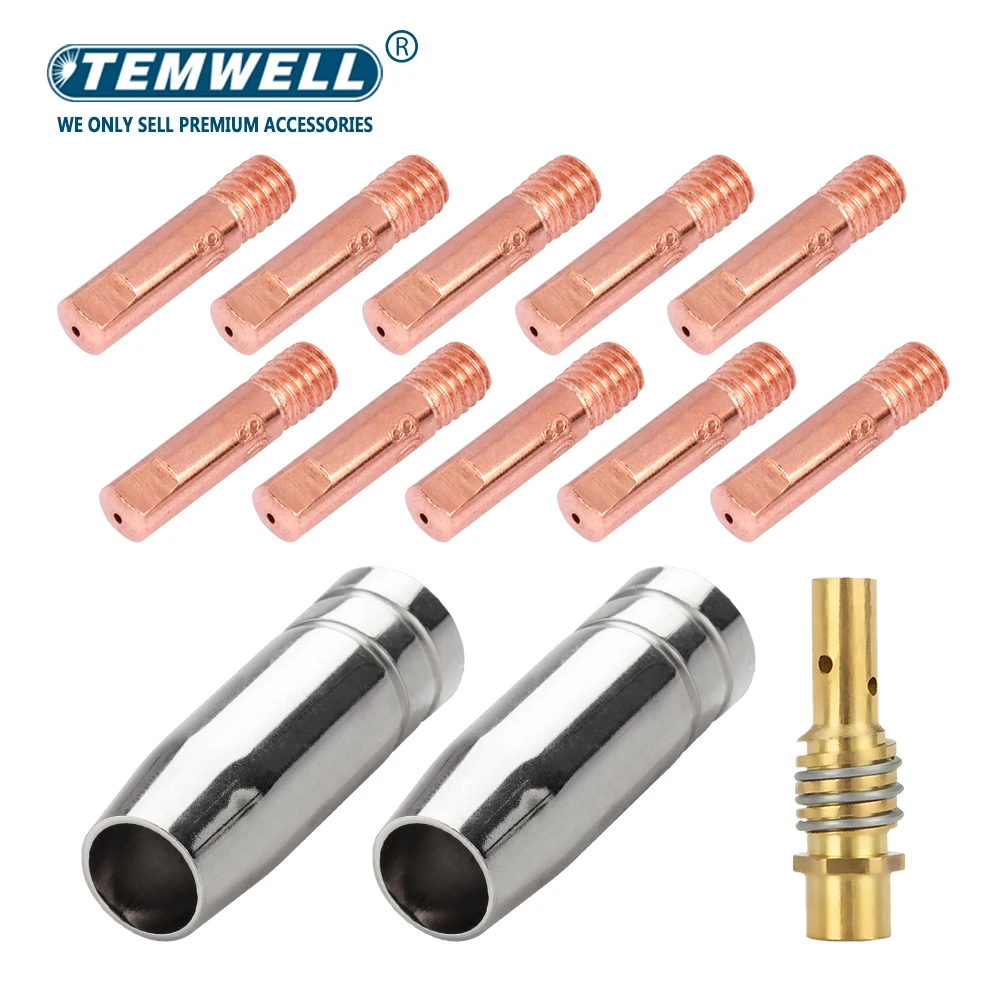 13Pcs MB-15AK MIG Nozzle Contact Tip Holder for Argon Arc Welding 0.6/0.8/0.9/1.0/1.2mm Compatible with 15AK MIG MAG Welding Tor
13Pcs MB-15AK MIG Nozzle Contact Tip Holder for Argon Arc Welding 0.6/0.8/0.9/1.0/1.2mm Compatible with 15AK MIG MAG Welding Tor