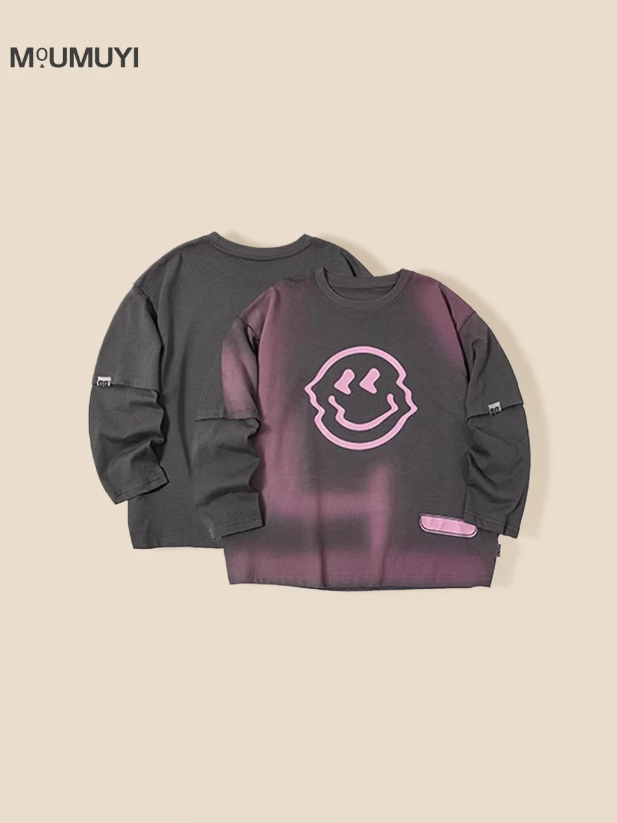 Children Boys Graffiti Smiling Face T-shirt 2025 Spring Trendy Handsome Contrast Kid Boy Pullover Pure Cotton 1-8Y Boy Soft Tops
Children Boys Graffiti Smiling Face T-shirt 2025 Spring Trendy Handsome Contrast Kid Boy Pullover Pure Cotton 1-8Y Boy Soft Tops