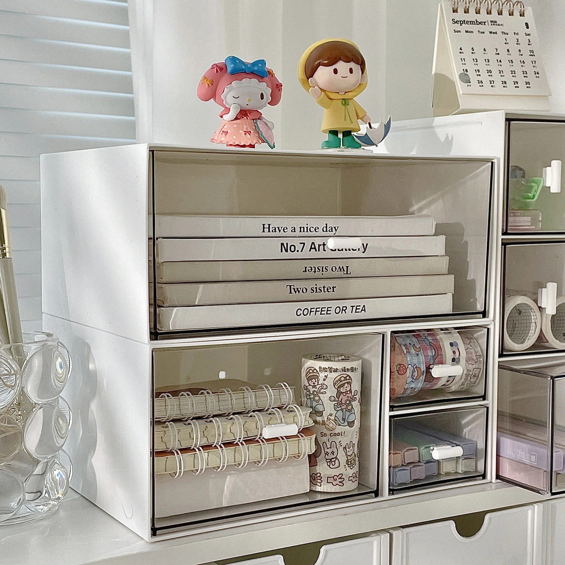 Desktop Storage Box, Transparent Drawer Style Stationery and Cosmetics Organizer, Student Pen Holder, Sundries Office Shelf
Desktop Storage Box, Transparent Drawer Style Stationery and Cosmetics Organizer, Student Pen Holder, Sundries Office Shelf