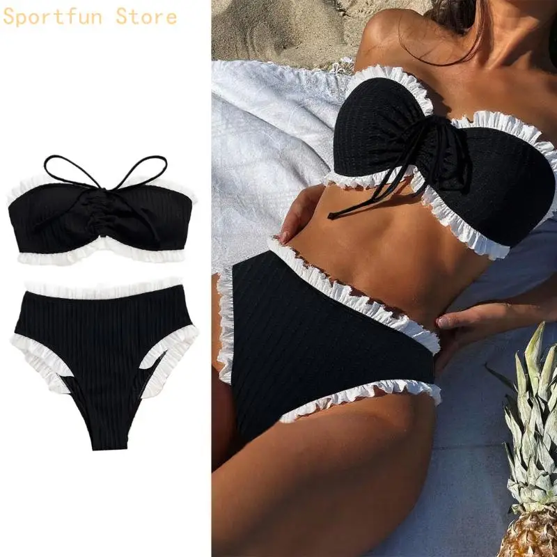 X7JD Women Two Piece Bandeau Swimsuit Includes Low Waist Thong Briefs and Strapless Swim Top Bandeau Swimwears Bathing Suit
X7JD Women Two Piece Bandeau Swimsuit Includes Low Waist Thong Briefs and Strapless Swim Top Bandeau Swimwears Bathing Suit
