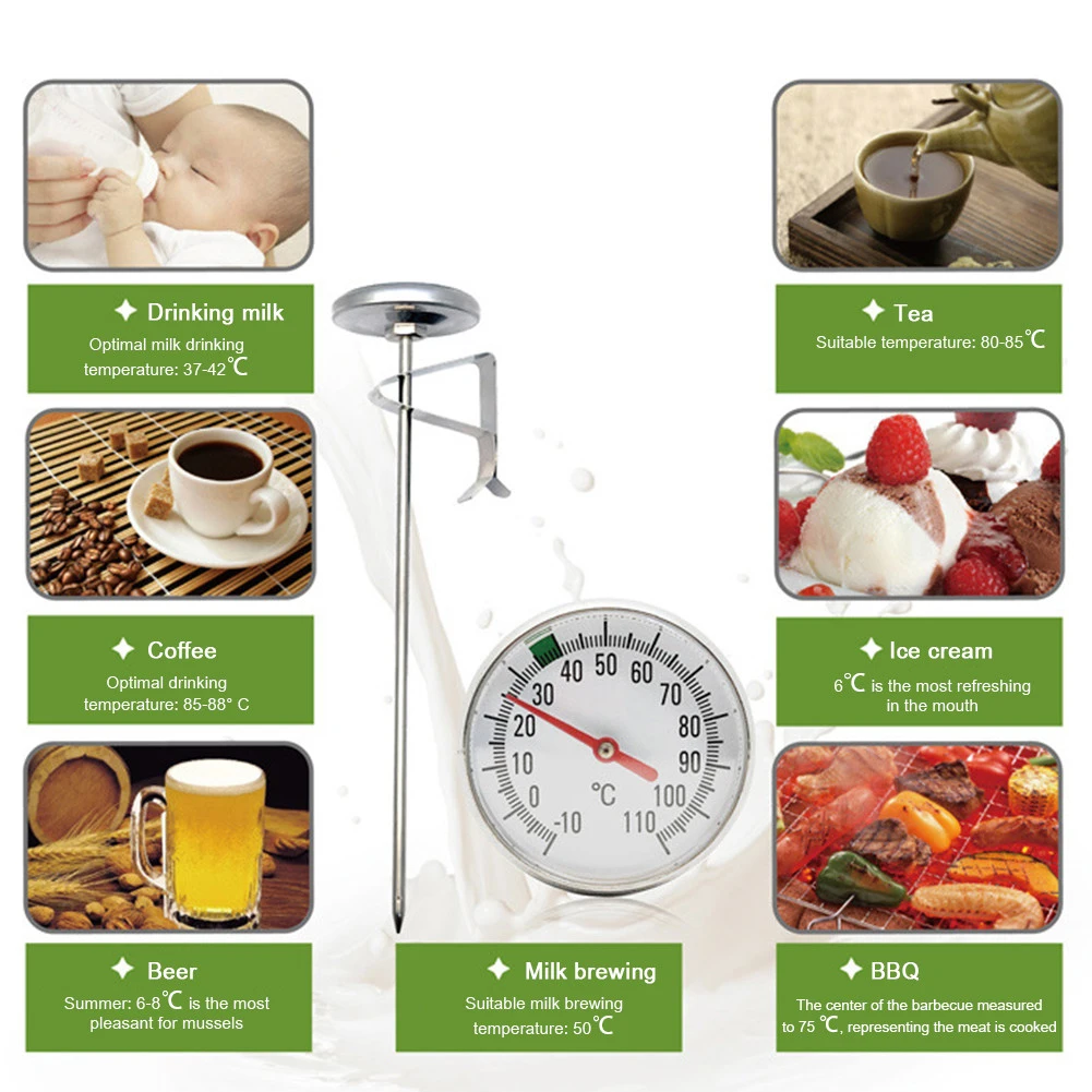 Foam Thermometer 3 8X145mm 45mm Coffee Foam Thermometer Food Household Kitchen Thermometer Meat Thermometer Stainless Steel
Foam Thermometer 3 8X145mm 45mm Coffee Foam Thermometer Food Household Kitchen Thermometer Meat Thermometer Stainless Steel