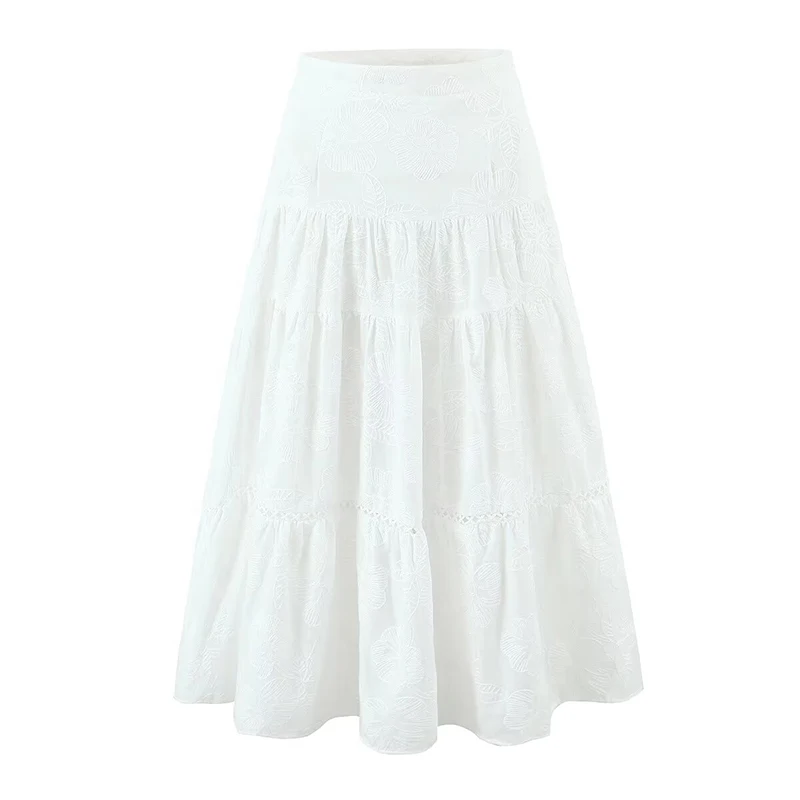 YENKYE Sexy Lace Spliced Embroidery White Long Skirt Women Elegant A-line High Waist Summer saia longa Fairy Holiday Maxi Skirts
YENKYE Sexy Lace Spliced Embroidery White Long Skirt Women Elegant A-line High Waist Summer saia longa Fairy Holiday Maxi Skirts