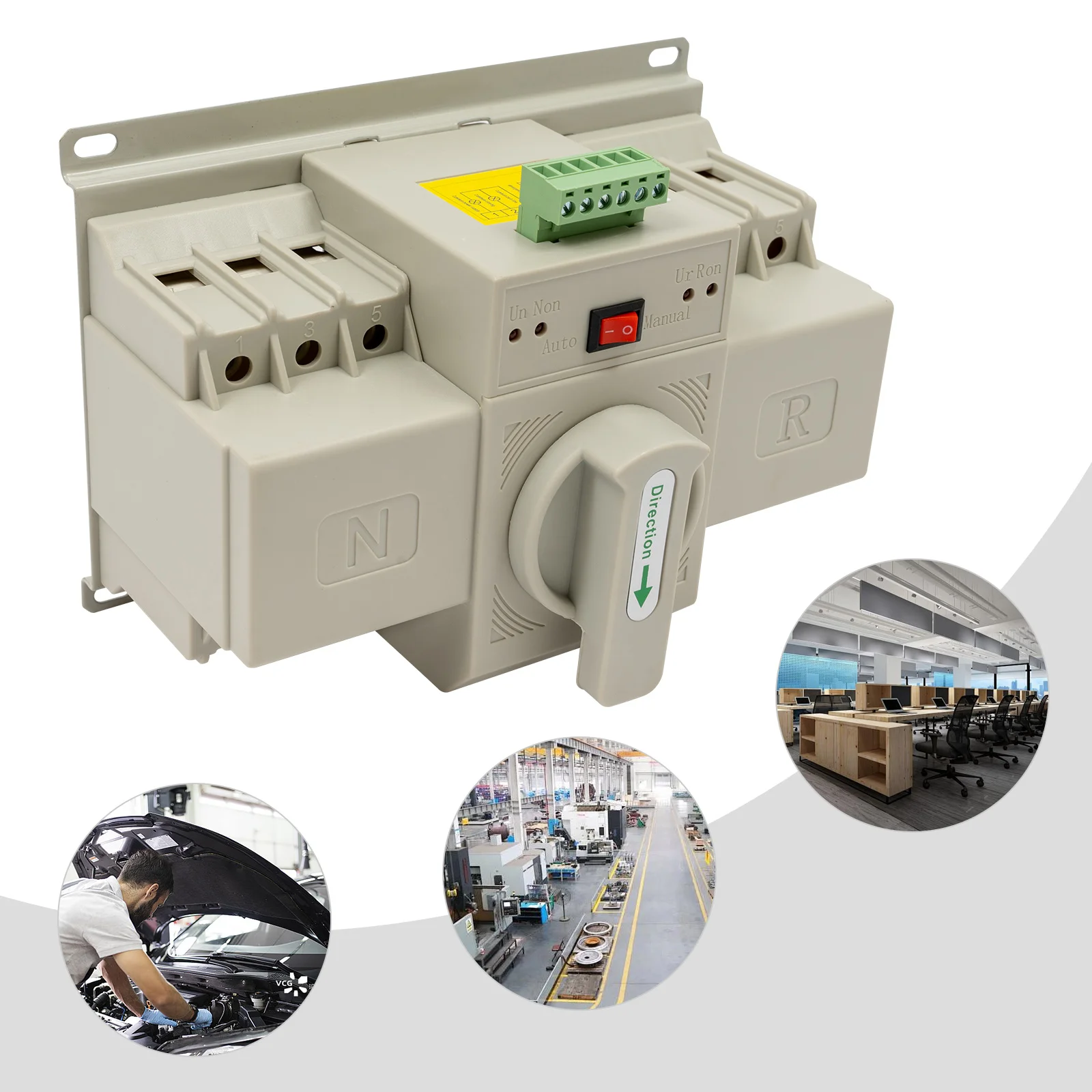 Automatic Transfer Switch with Dual Power Supply, High-Quality Plastic Construction, Fast Switching (2S), Easy Installation,
Automatic Transfer Switch with Dual Power Supply, High-Quality Plastic Construction, Fast Switching (2S), Easy Installation,