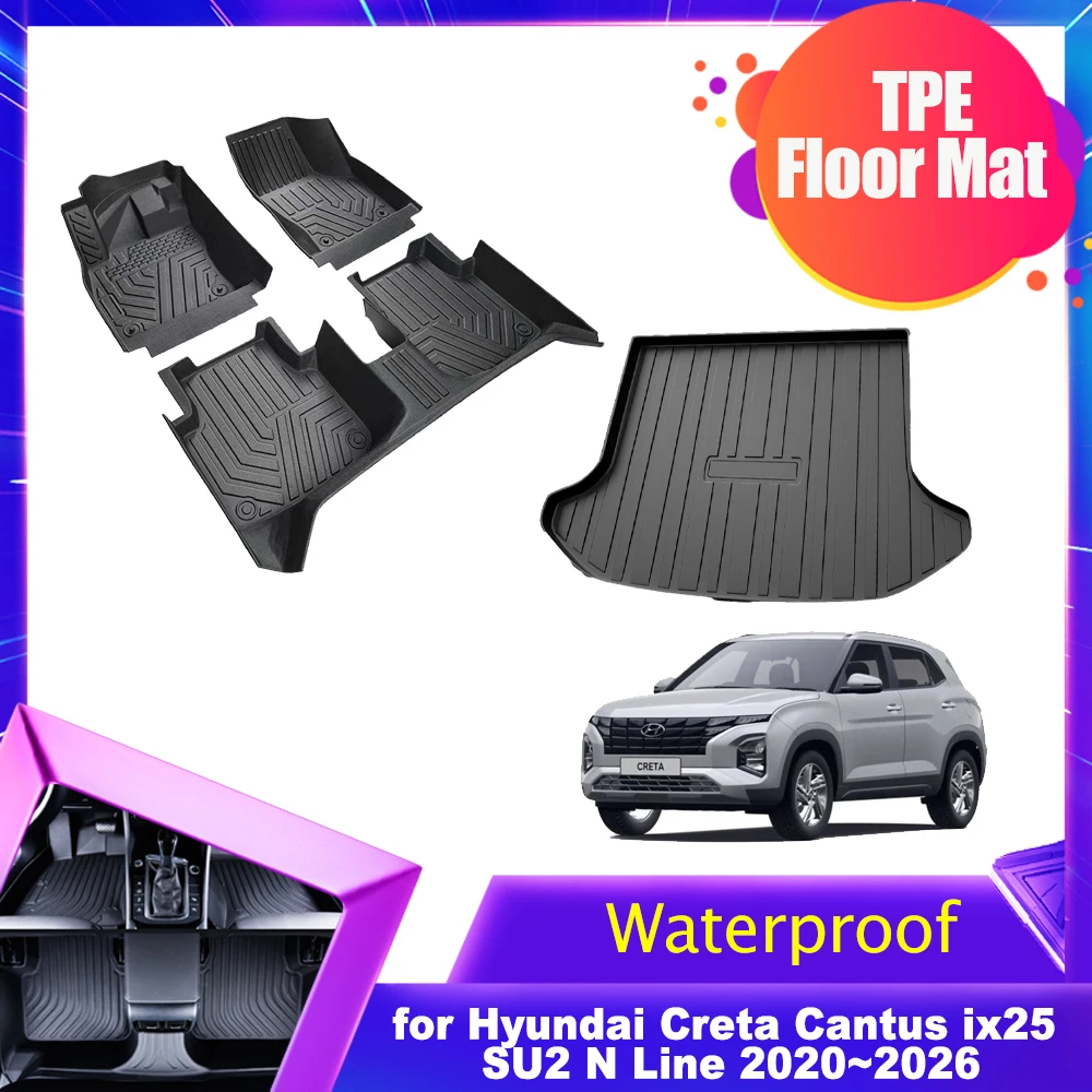 Car Floor Mat for Hyundai Creta Cantus ix25 SU2 N Line 2020~2026 TPE Foot Liner Trunk Pad Waterproof Protector Accessorie Part
Car Floor Mat for Hyundai Creta Cantus ix25 SU2 N Line 2020~2026 TPE Foot Liner Trunk Pad Waterproof Protector Accessorie Part