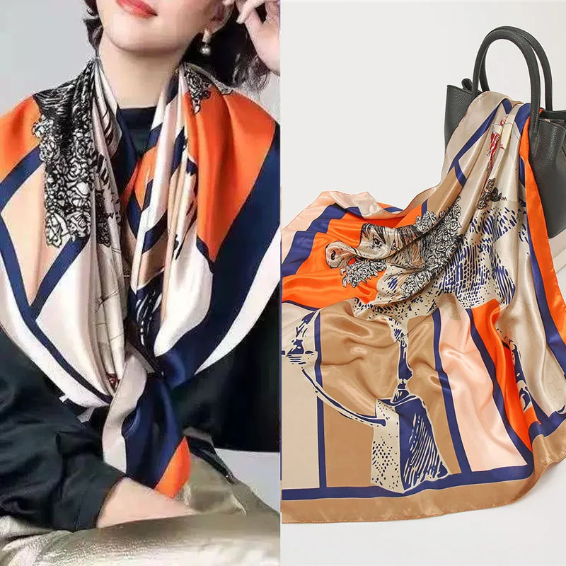 Satin Square Scarf Women Muslim Hijab Elegant 90cm Print Silk Neckerchief Shawl Wraps Headband Handle Hair Accessories Bandana
Satin Square Scarf Women Muslim Hijab Elegant 90cm Print Silk Neckerchief Shawl Wraps Headband Handle Hair Accessories Bandana