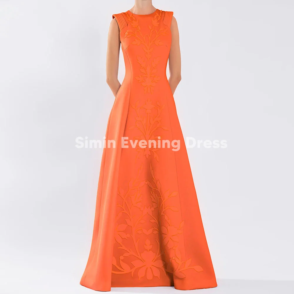 Simin Women's Customized Crepe O-Neck Applique A Line Saudi Evening Dresses With Sleeveless Floor-Length Elegant Dresses 2025
Simin Women's Customized Crepe O-Neck Applique A Line Saudi Evening Dresses With Sleeveless Floor-Length Elegant Dresses 2025