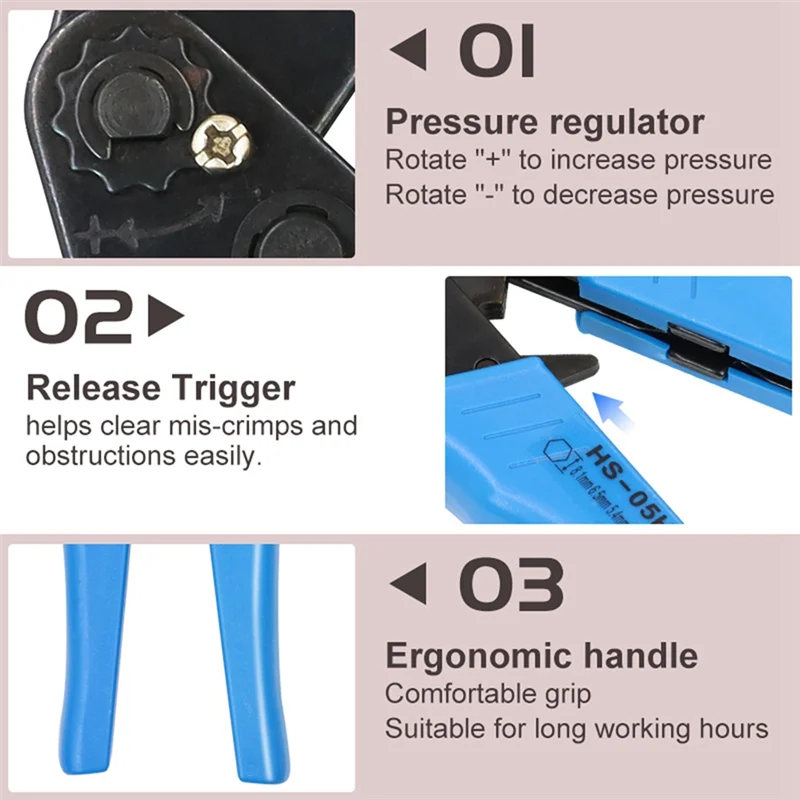 AT14A Coaxial Cable Crimping Pliers Set HS-05H Crimping Pliers with 4 Jaws are Suitable for RG55 RG58 RG59, 62 Ratchet Tools.
AT14A Coaxial Cable Crimping Pliers Set HS-05H Crimping Pliers with 4 Jaws are Suitable for RG55 RG58 RG59, 62 Ratchet Tools.