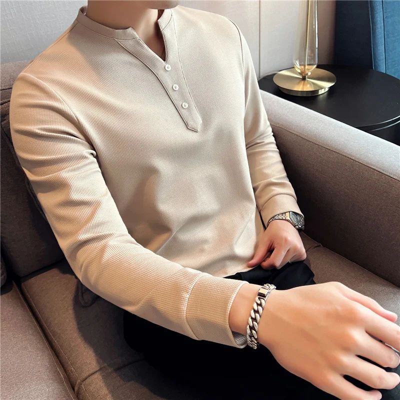 2023 British Style Men's Summer Casual Long Sleeve V-Neck T-Shirts/Male Slim Fit High Quality T-Shirt Tees Plus size S-4XL
2023 British Style Men's Summer Casual Long Sleeve V-Neck T-Shirts/Male Slim Fit High Quality T-Shirt Tees Plus size S-4XL
