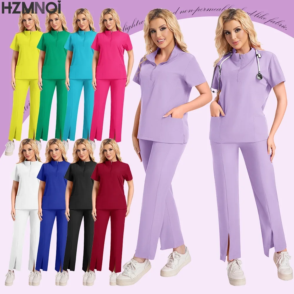 Medical Nurse Beauty Salon Workwear Clinical Scrubs Top + Pant Spa Doctor Nursing Tunic Suit Surgical Uniforms Woman Scrub Set
Medical Nurse Beauty Salon Workwear Clinical Scrubs Top + Pant Spa Doctor Nursing Tunic Suit Surgical Uniforms Woman Scrub Set