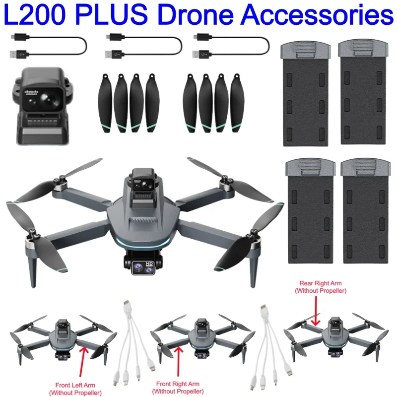 L200 PLUS Drone Accessories Battery 7.4V 3800mAh Drone Motor Arm Propeller USB Line 4-in-1 Line Laser Obstacle Avoidance Parts
L200 PLUS Drone Accessories Battery 7.4V 3800mAh Drone Motor Arm Propeller USB Line 4-in-1 Line Laser Obstacle Avoidance Parts