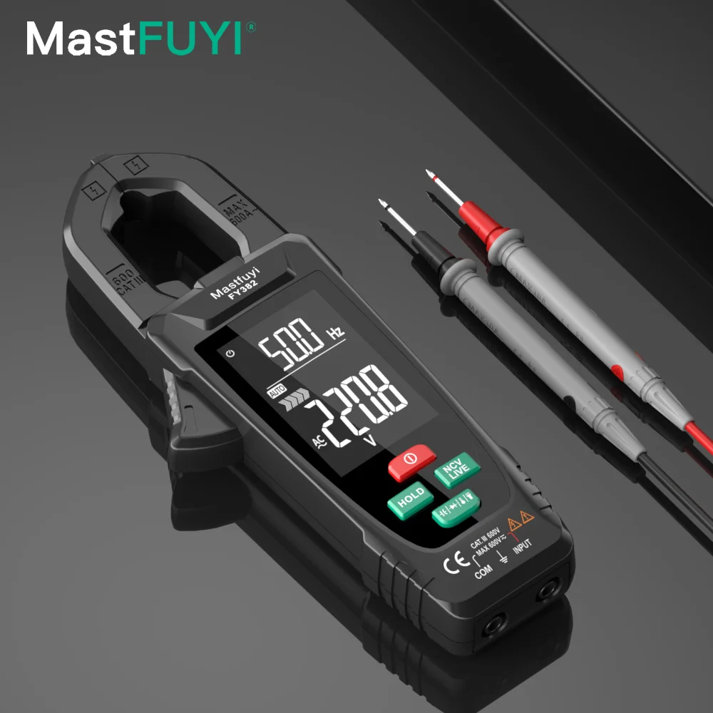 MASTFUYI FY382 Digital Clamp Meter AC Voltage Current Clamp Ohm Hertz Ammeter Clamp 9999 Count Automatic measurement of true RMS
MASTFUYI FY382 Digital Clamp Meter AC Voltage Current Clamp Ohm Hertz Ammeter Clamp 9999 Count Automatic measurement of true RMS