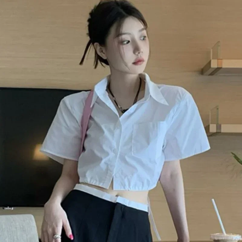 Short Sleeve Shirts Women Crop Tops Hotsweet Summer Simple Vintage Streetwear Fashion Female Casual Aesthetic Korean Style New
Short Sleeve Shirts Women Crop Tops Hotsweet Summer Simple Vintage Streetwear Fashion Female Casual Aesthetic Korean Style New