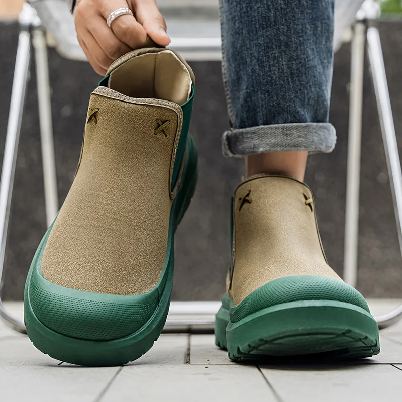 Мужские ботильоны на платформе, высокое качество, роскошная дизайнерская обувь «Челси» 2025 года для мужчин, теплые повседневные элегантные мужские ботильоны на плоском каблуке
Мужские ботильоны на платформе, высокое качество, роскошная дизайнерская обувь «Челси» 2025 года для мужчин, теплые повседневные элегантные мужские ботильоны на плоском каблуке