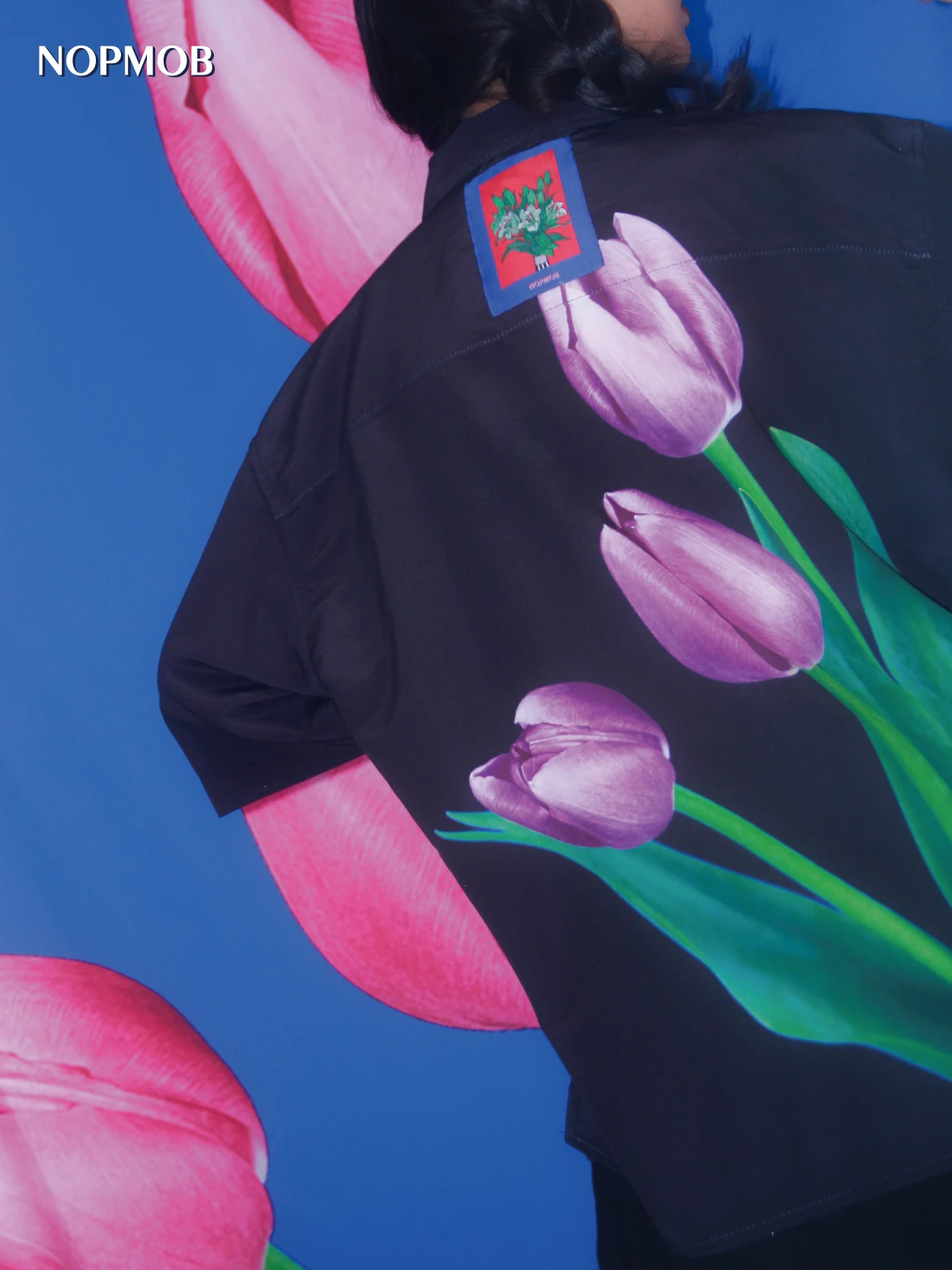 Purple Tulip Print Loose ort Sve irt Women's Summer Artistic Design Casual Faion Original Design Label NOPMOB
Purple Tulip Print Loose ort Sve irt Women's Summer Artistic Design Casual Faion Original Design Label NOPMOB