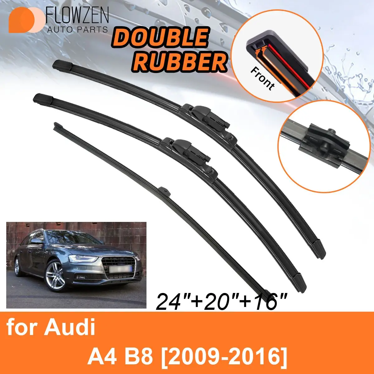 Двойные резиновые автомобильные дворники для Audi A4 B8 2009-2016, передние и задние щетки, аксессуары 2009, 2010, 2011, 2012, 2013, 2014, 2015, 2016
Двойные резиновые автомобильные дворники для Audi A4 B8 2009-2016, передние и задние щетки, аксессуары 2009, 2010, 2011, 2012, 2013, 2014, 2015, 2016
