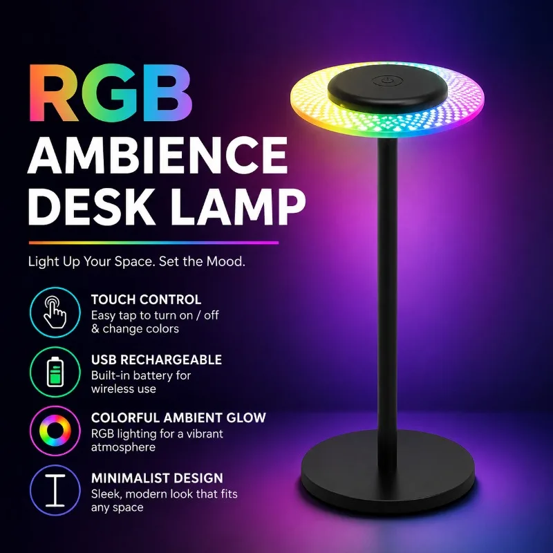 New Indoor Desktop Decorative Desk Lamp Bluetooth Colorful Environment Durable Light Rechargeable LED Decorative Light
New Indoor Desktop Decorative Desk Lamp Bluetooth Colorful Environment Durable Light Rechargeable LED Decorative Light