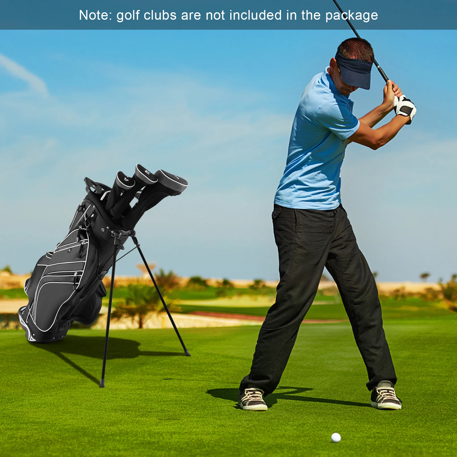 Golf Stand Cart Bag with 6-Way Divider Carry Pockets-Black
Golf Stand Cart Bag with 6-Way Divider Carry Pockets-Black