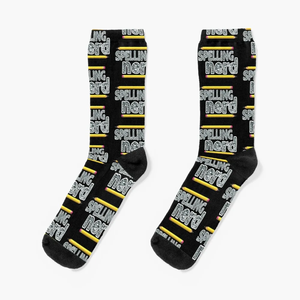 Spelling Nerd. Funny Statement for Proud Proper Spelling Lovers. Yellow Pencils with Black Letters. (Black Background) Socks
Spelling Nerd. Funny Statement for Proud Proper Spelling Lovers. Yellow Pencils with Black Letters. (Black Background) Socks