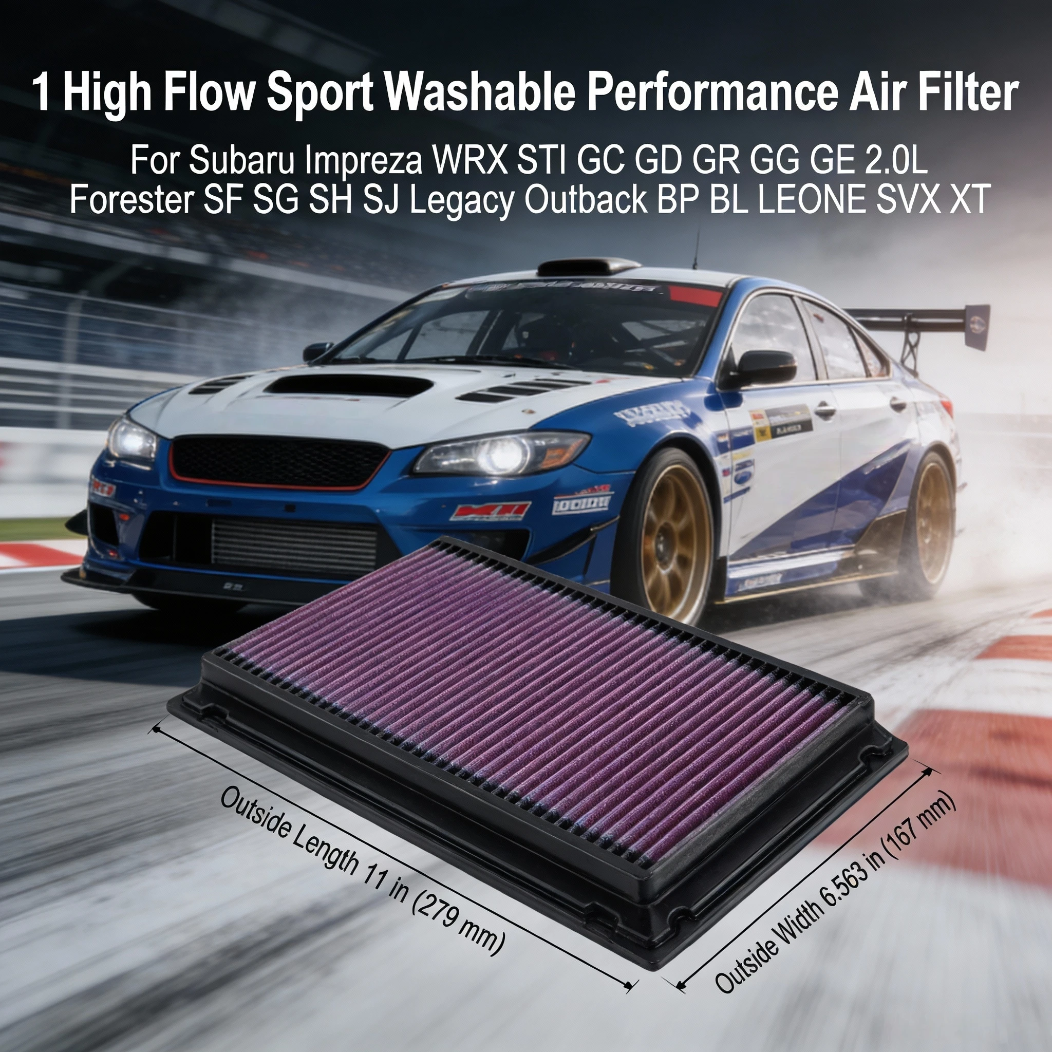Для Subaru Impreza WRX STI GC GD GR GG GE 2.0L Forester SF SG SH SJ Legacy Outback BP BL LEONE SVX XT Высокопроизводительный спортивный воздушный фильтр
Для Subaru Impreza WRX STI GC GD GR GG GE 2.0L Forester SF SG SH SJ Legacy Outback BP BL LEONE SVX XT Высокопроизводительный спортивный воздушный фильтр