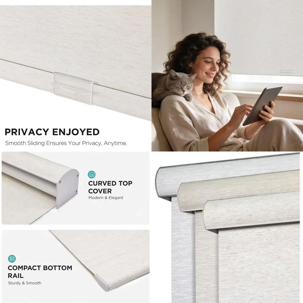 Cordless Cream Woven Roller Shades, Thermal Insulated Blackout for Privacy, UV Protection, 34.5x72
Cordless Cream Woven Roller Shades, Thermal Insulated Blackout for Privacy, UV Protection, 34.5x72