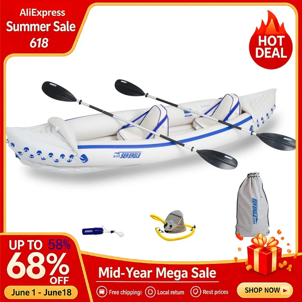 SE370 Inflatable Kayak 13 PersonPortable Stowable Amp Lightweightwith Seats, Paddles, Foot Pump And Bag Custom
SE370 Inflatable Kayak 13 PersonPortable Stowable Amp Lightweightwith Seats, Paddles, Foot Pump And Bag Custom
