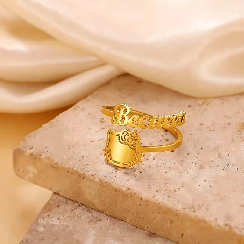 Custom Name Rings Kawaii Bow Hello Kitty Ring Stainless Steel Waterproof Anillos Personalized Aesthetic Birthday Jewelry Gifts
Custom Name Rings Kawaii Bow Hello Kitty Ring Stainless Steel Waterproof Anillos Personalized Aesthetic Birthday Jewelry Gifts