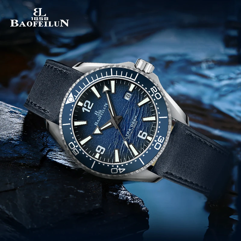 BAOFEILUN Automatic Mechanical Diving Watch Wave Dial 300m Waterproof Date Luminous Display Sapphire Mirror Men's Sports Watch 
BAOFEILUN Automatic Mechanical Diving Watch Wave Dial 300m Waterproof Date Luminous Display Sapphire Mirror Men's Sports Watch
