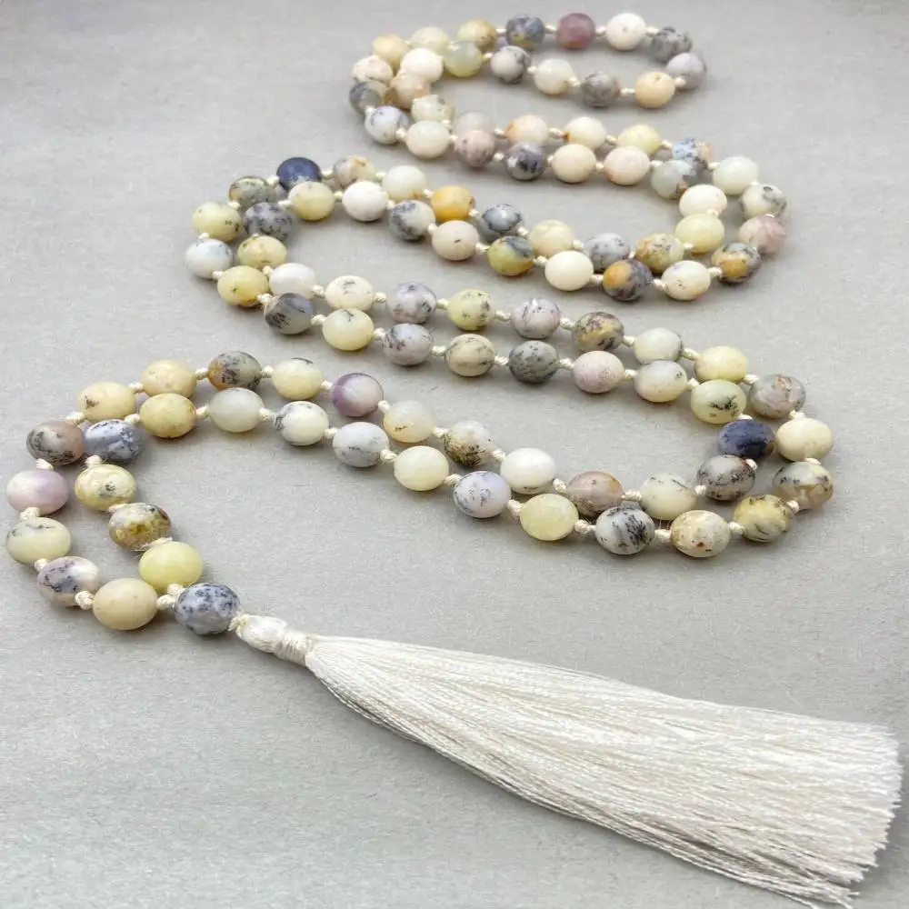 Natural Mixed Gemstone 108 Beads Mala Necklace with White Tassel Healing Crystal Jewelry
Natural Mixed Gemstone 108 Beads Mala Necklace with White Tassel Healing Crystal Jewelry