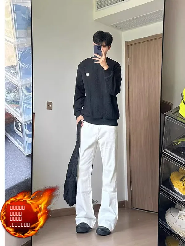 Мужские белые расклешенные джинсы Cleanfit: прямые брюки-кюлоты с высокой талией, осенний стиль, молодежные повседневные джинсы из денима
Мужские белые расклешенные джинсы Cleanfit: прямые брюки-кюлоты с высокой талией, осенний стиль, молодежные повседневные джинсы из денима