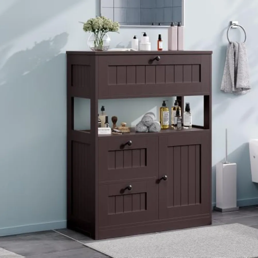 Bathroom Cabinet: Modern Floor Storage Cabinet with 1 Door 3 Drawers Freestanding Organizer for Bathroom/Kitchen/Living Room Us
Bathroom Cabinet: Modern Floor Storage Cabinet with 1 Door 3 Drawers Freestanding Organizer for Bathroom/Kitchen/Living Room Us