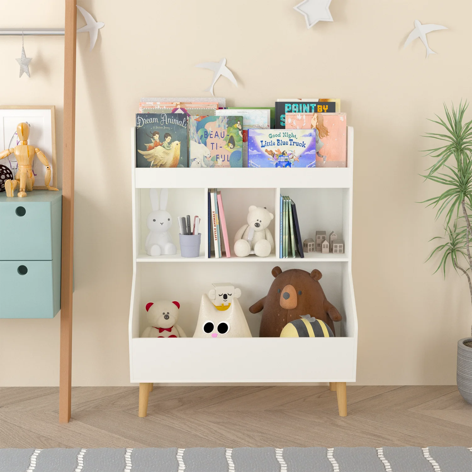 Toy Storage Organizer, Kids Bookshelf and Toy Storage with Legs, Multifunctional Storage Organizer, Children Bookcase for Kids R
Toy Storage Organizer, Kids Bookshelf and Toy Storage with Legs, Multifunctional Storage Organizer, Children Bookcase for Kids R